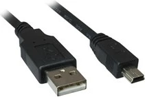 Kabllo USB 2.0 SHARKOON, 0.5m, USB A në Mini-USB B, e zezë
