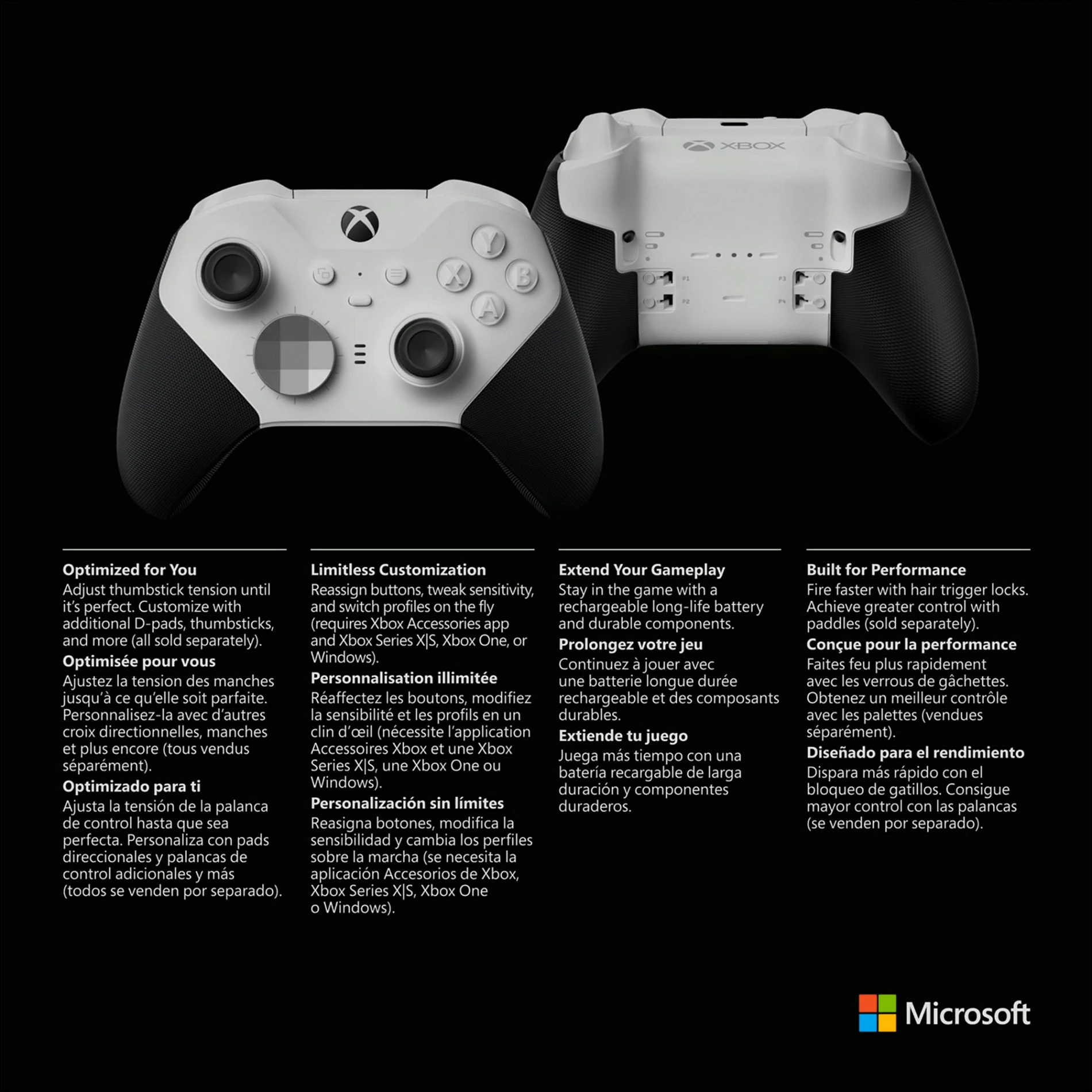 Gamepad Microsoft Xbox Elite Controller Series 2 Core Edition, bardhë