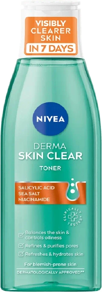 Tonik për fytyrë Nivea Derma Skin Clear Normalizing për femra, 200ml