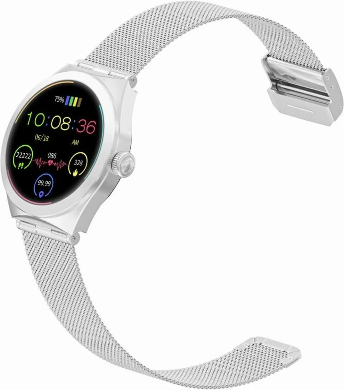 Smartwatch Gravity për femra, argjend
