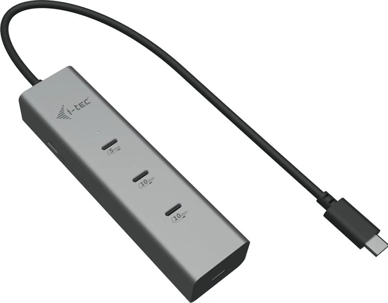 USB-C hub I-Tec D I-TEC, 5 porta, 85W, argjendtë