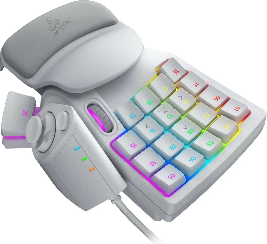 Klaviaturë gaming Razer Tartarus Pro Mercury, 32 taste, RGB, wired, e bardhë