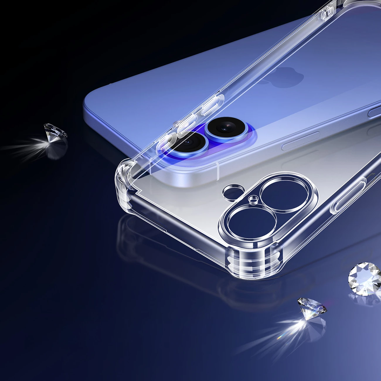 Mbështjellës Ugreen Bright Cushion CA101 për iPhone 16 Plus, transparent