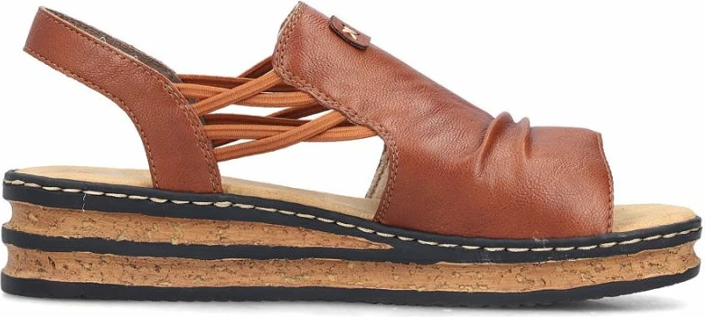 Sandale platforme femra Rieker 62962-22, kafe