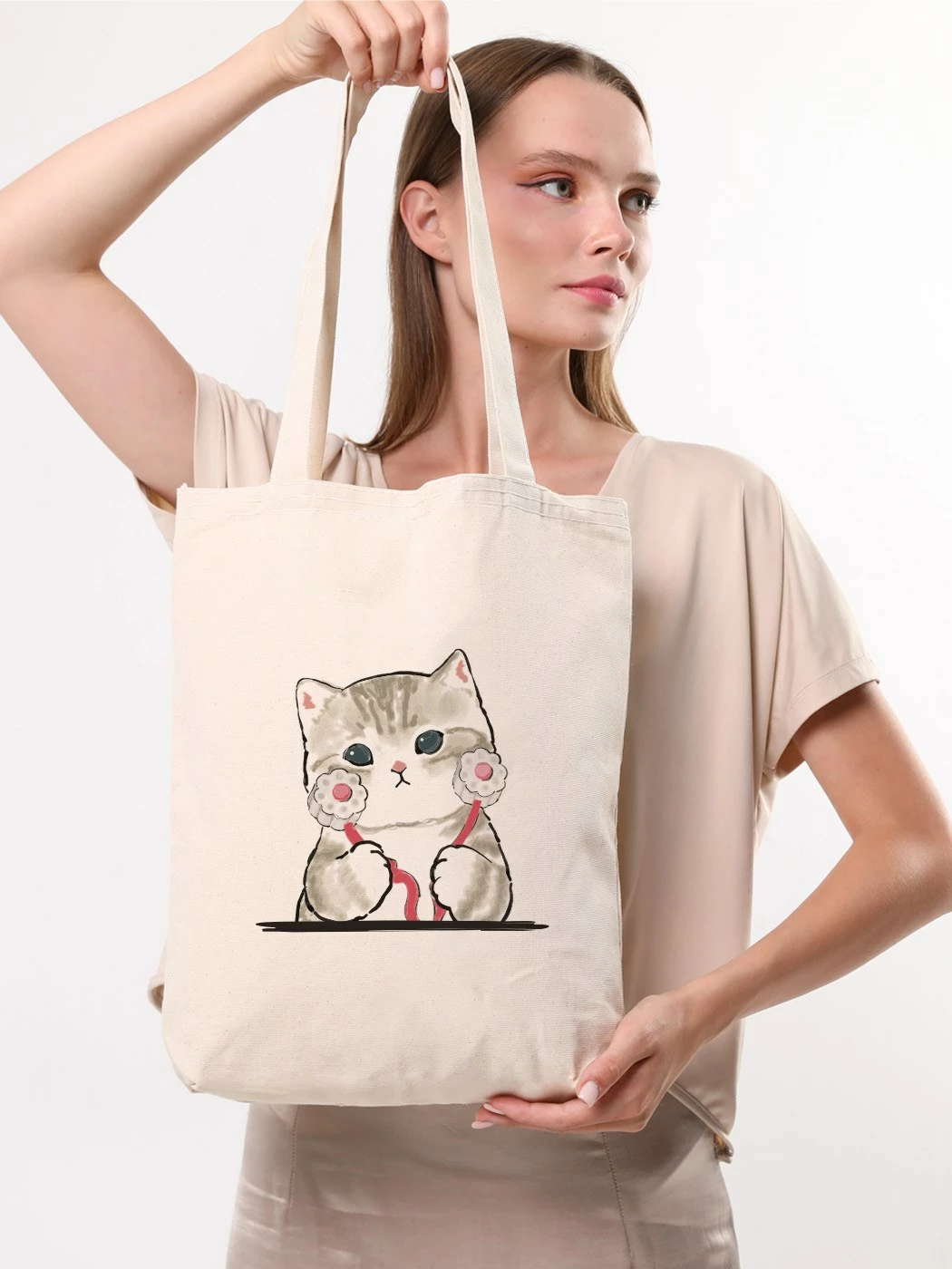 Qese tote Zoozie Bags, krem, 1613
