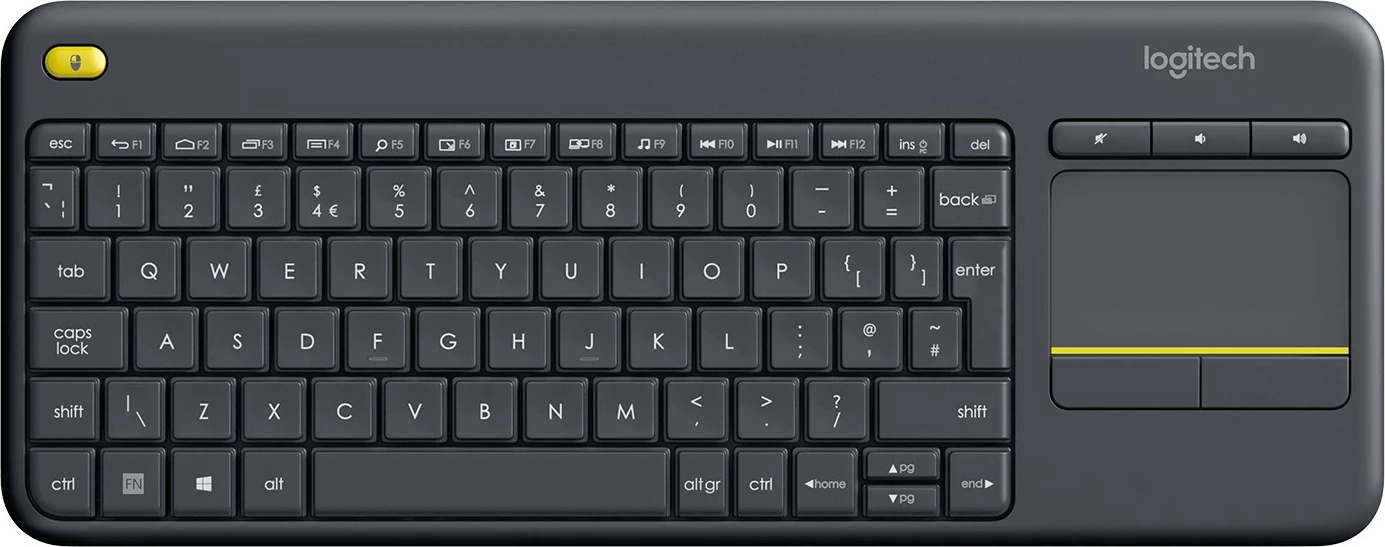 Tastierë wireless Logitech K400 me touchpad, e zezë