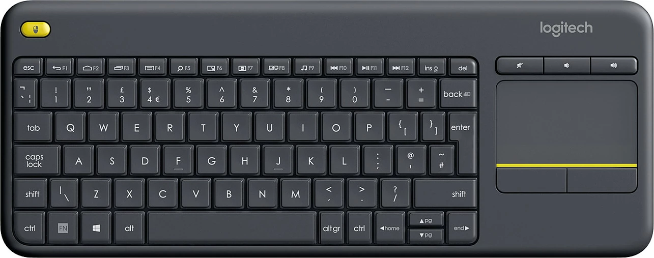 Tastierë wireless Logitech K400 me touchpad, e zezë
