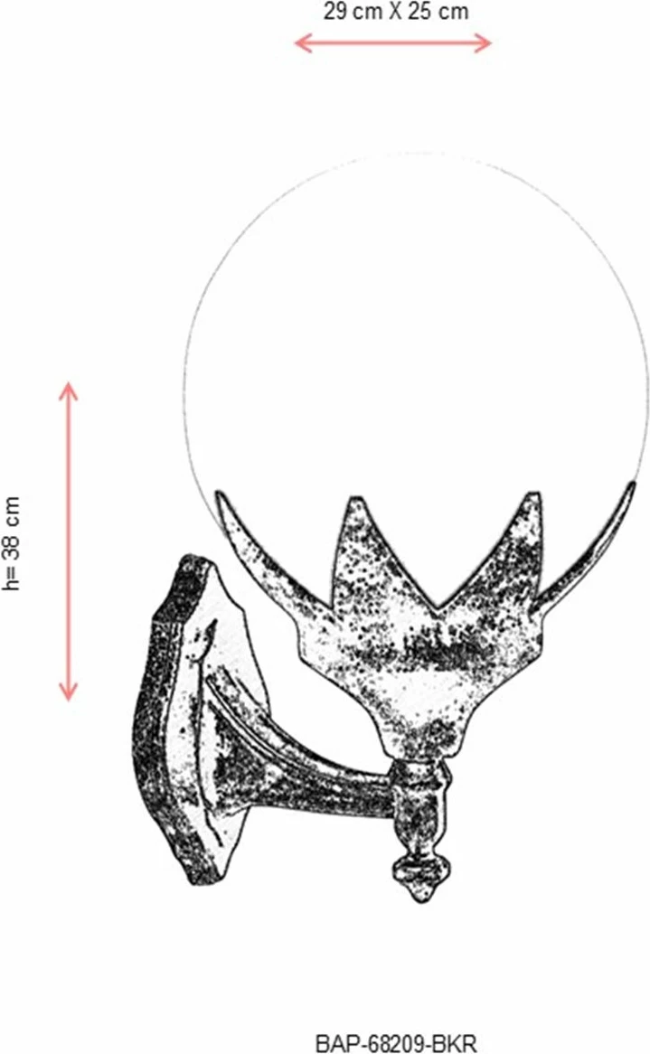 Llambë muri për jashtë, Opviq, BAP-68209-BKR, ngjyrë kafe
