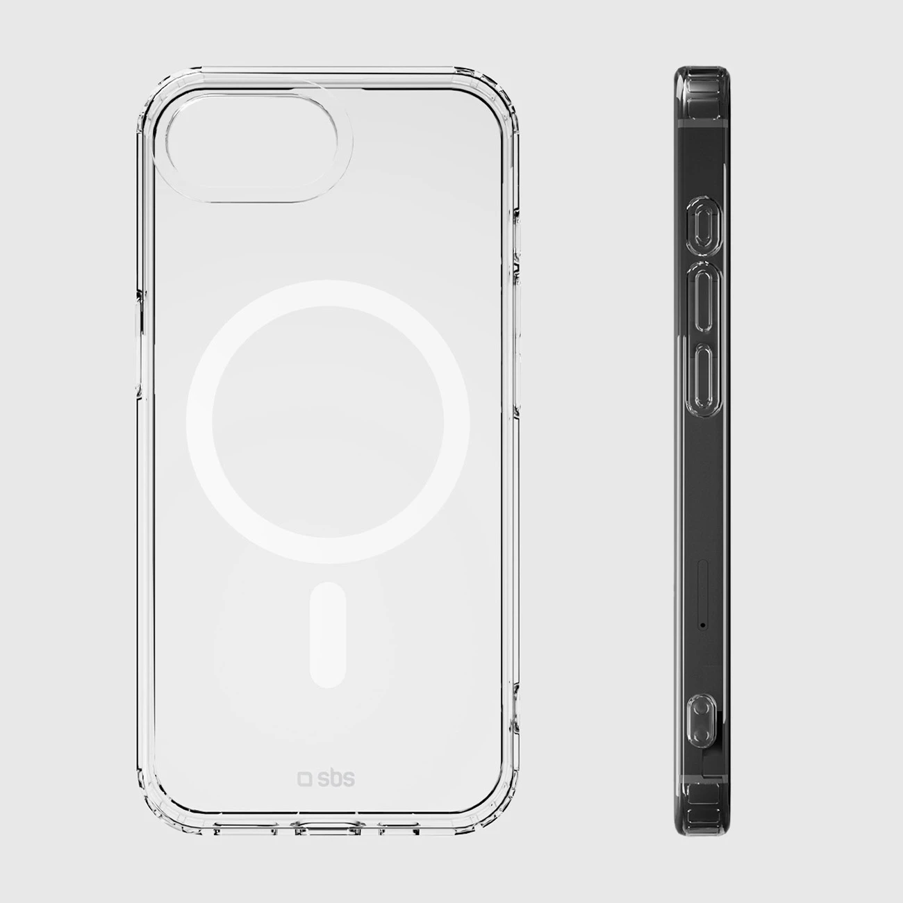 Mbështjellës SBS Cover Light Mag për iPhone 16e/17e, kompatibil me MagSafe, TPU + PMMA, transparent, me kuti