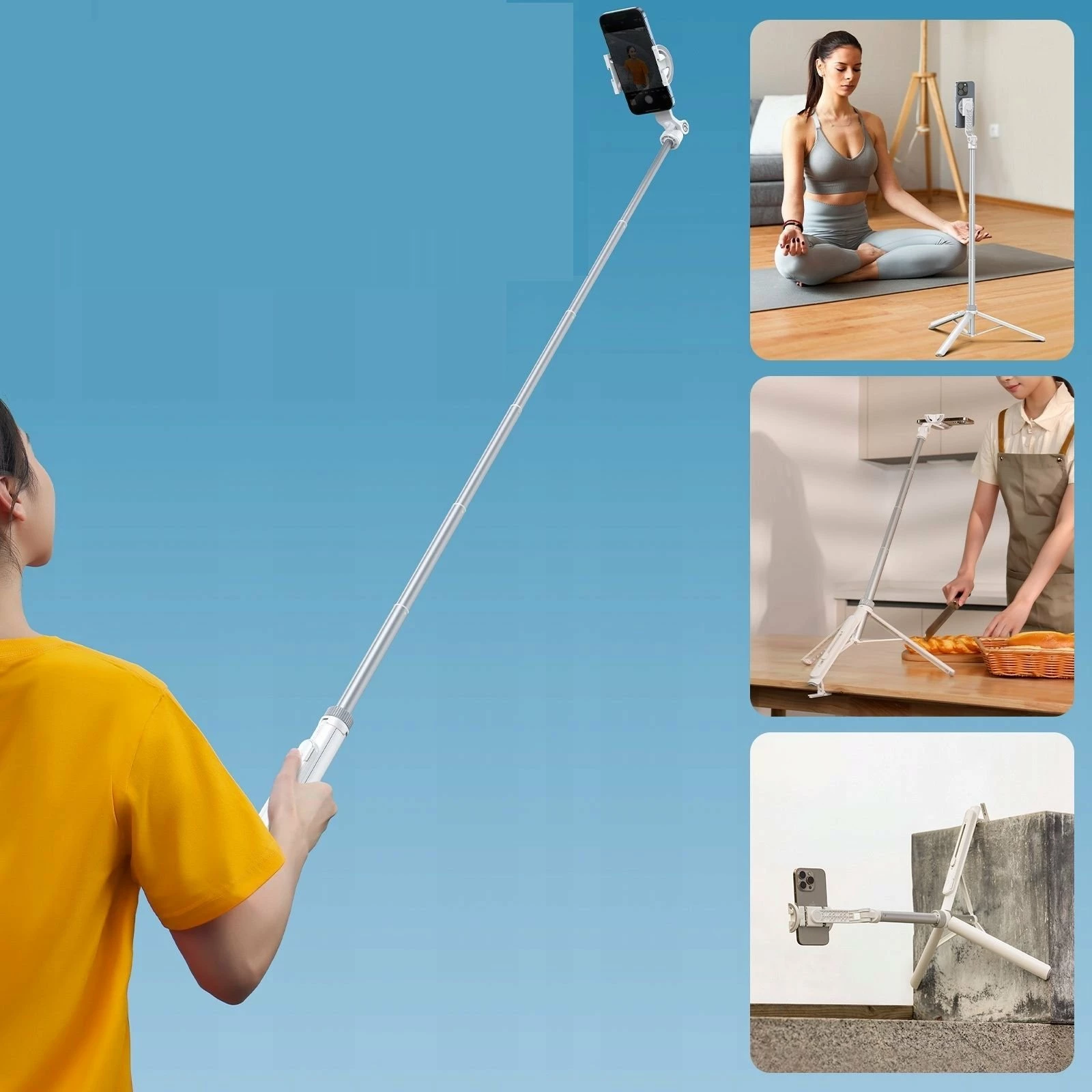 Selfie stick tripod Ulanzi TT88 (T111) 1.44 m MagSafe me telekomandë Bluetooth, e bardhë