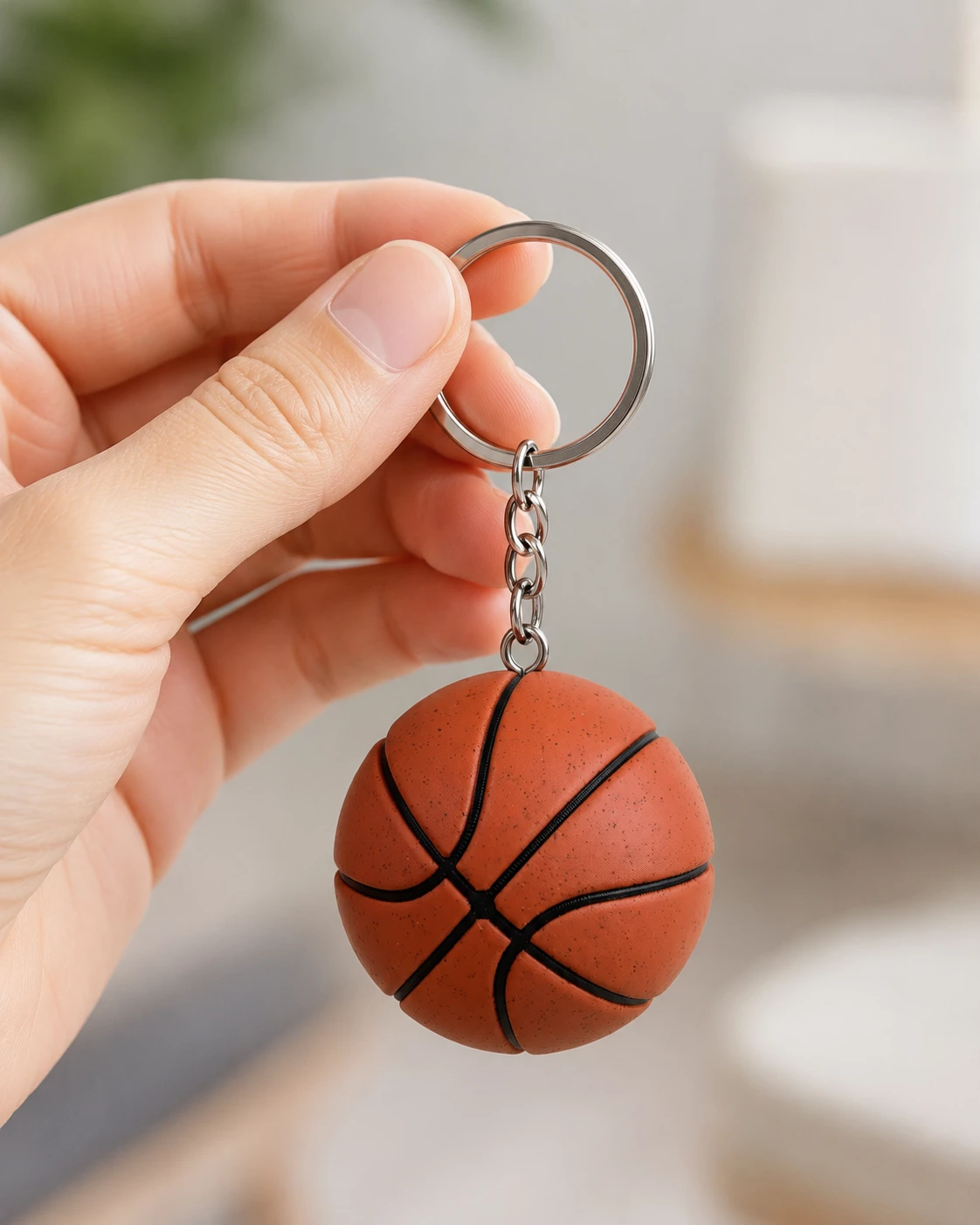 Keychain me top të basketbollit 3D