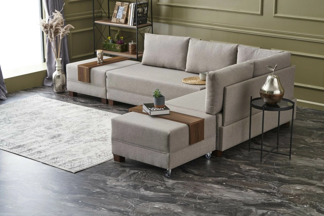 Kënd-sofë krevati Fly, ngjyrë krem, Atelier del Sofa