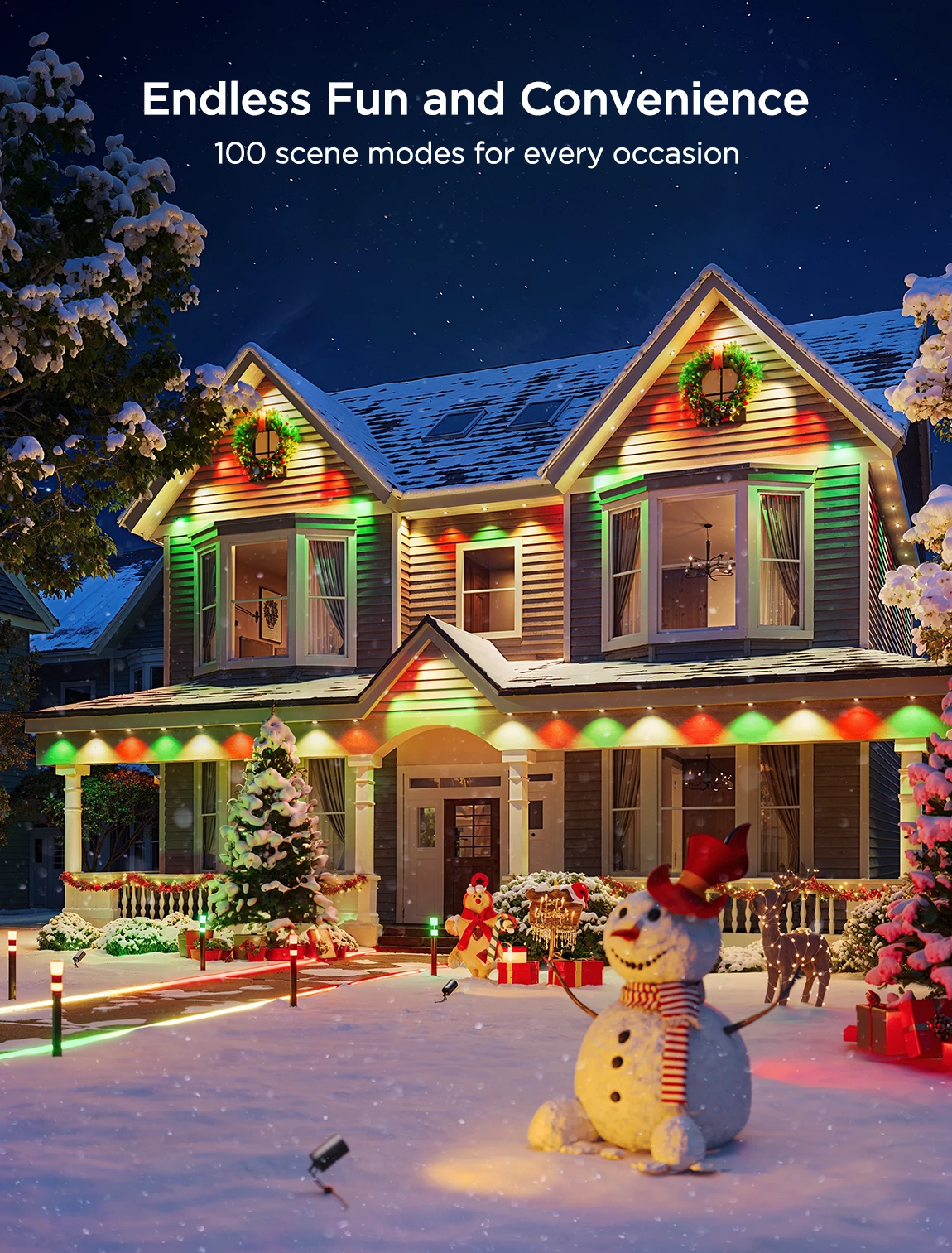 Drita LED të jashtme Govee Permanent Outdoor Lights 2 30 m RGBIC Wi‑Fi/Bluetooth IP67, shumëngjyrëshe