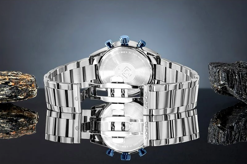 Orë dore meshkuj Giewont GW9140-B3, argjendtë/blu