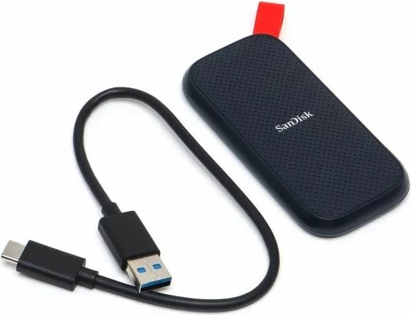 SSD eksterne portative SanDisk SDSSDE30-2T00-G26 2TB USB-C USB 3.2 Gen 2 deri 800MB/s, e zezë, me kabllo USB-C në USB-A