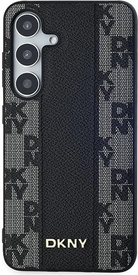 Mbështjellës DKNY Leather Checkered Mono Pattern MagSafe për Samsung Galaxy S24, i zi