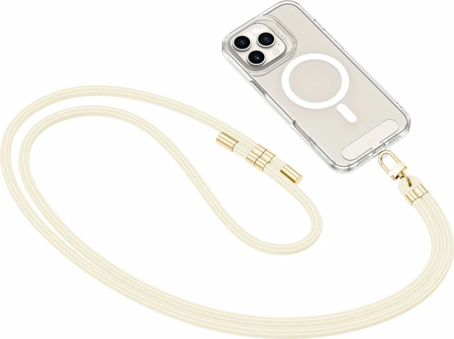 Rrip crossbody për celular Tech-Protect C7S Rope, me adapter, Bezhe