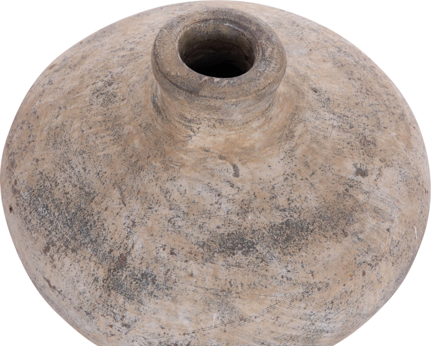 Vazo dekorative tavoline VERMO, terrakotë, ngjyrë ecru, Φ27x18cm