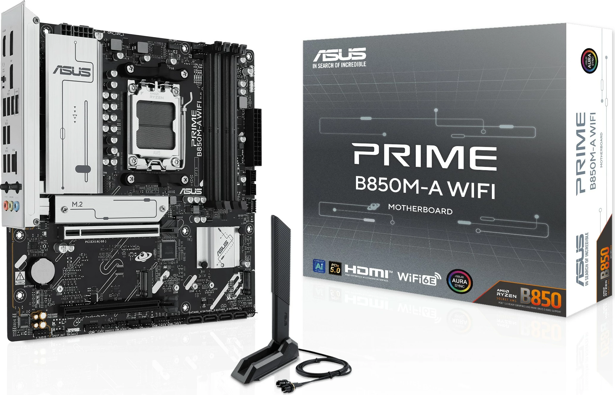Pllakë amë ASUS PRIME B850M-A WIFI, Intel, micro ATX, WiFi, e zezë