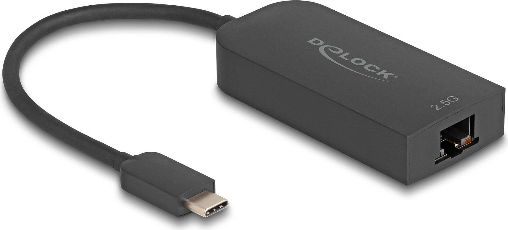 Adapter rrjeti DeLOCK 66046, USB-C në RJ-45, 2.5GbE, i zi
