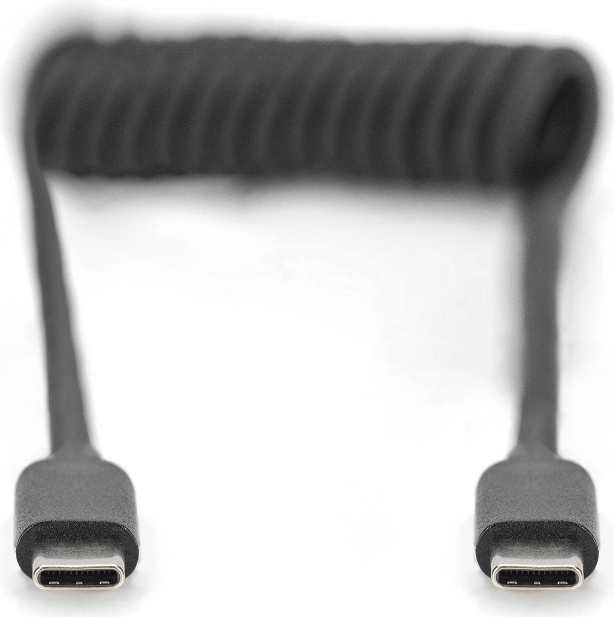Kabllo spiral USB C në USB C Digitus, 1 m, USB 2.0, e zezë