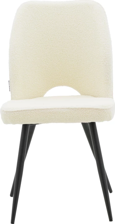 Karrige Renish bouclé, këmbë metalike të zeza, 61x47x91.5cm