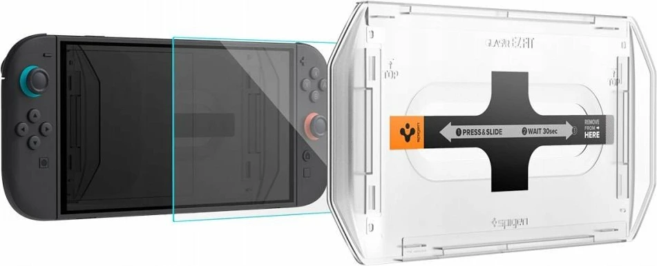 Xham mbrojtës ekrani Spigen GLAS.tR EZ Fit AGL10156 për Nintendo Switch 2, 9H, 0.58 mm, 2 copë, transparent