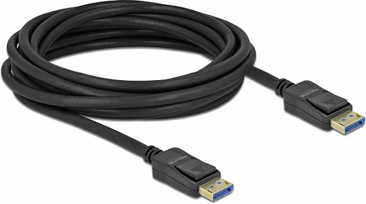 Kabllo DisplayPort DeLOCK 2.0, 5 m, 8K 60Hz, 40 Gbps, e zezë