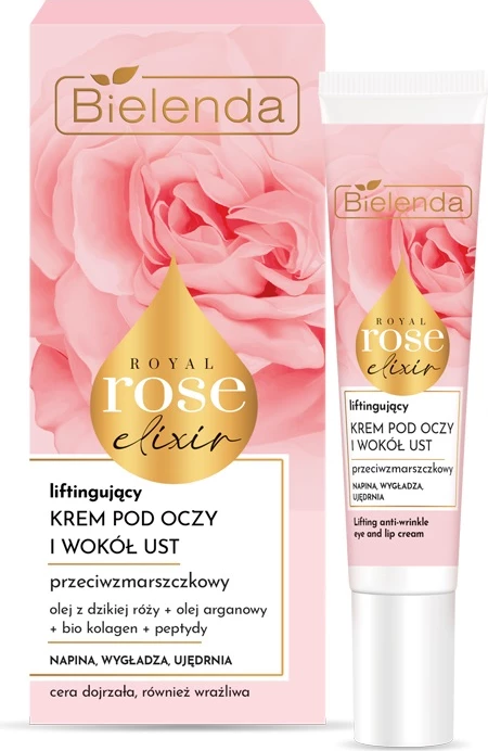 Krem lifting kundër rrudhave për sy dhe gojë Bielenda Royal Rose Elixir për femra, 15ml