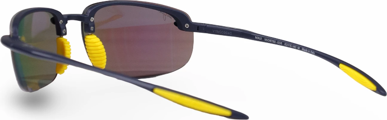 Syze dielli Maui Jim Hookipa Ultra B676-03B për meshkuj, blu-verdhë [Madhësia: 63]