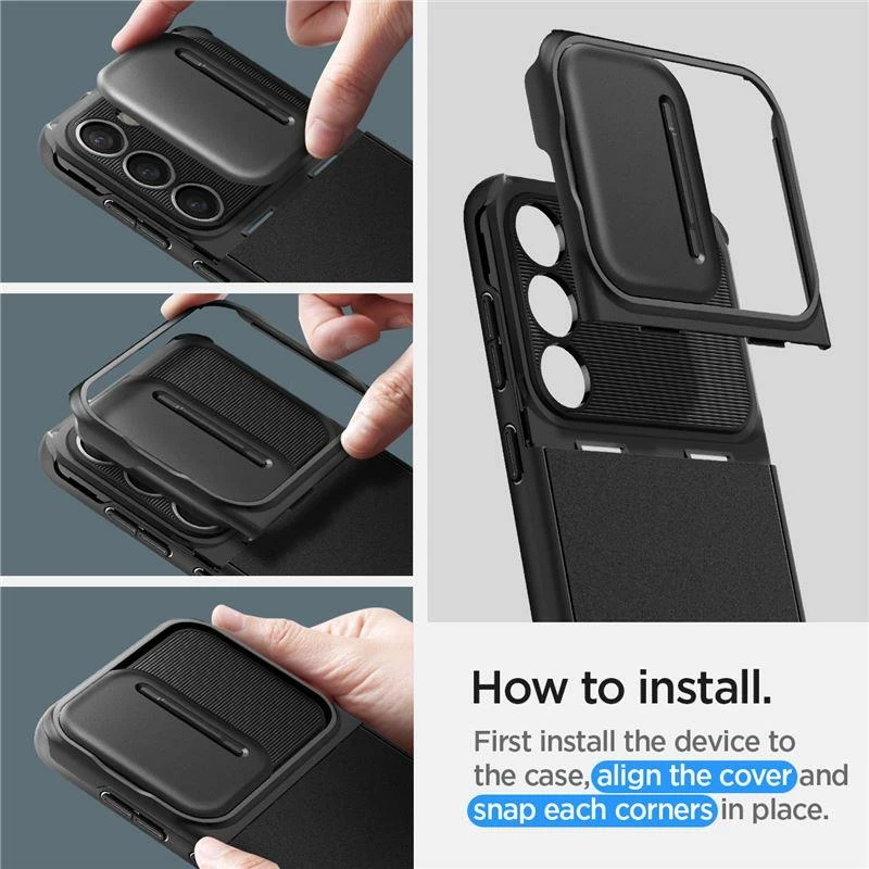 Mbështjellës Spigen Optik Armor për Samsung Galaxy S23, i zi