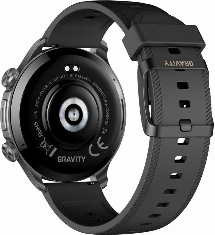 Smartwatch Gravity GT35-1, dy rripa, e zezë