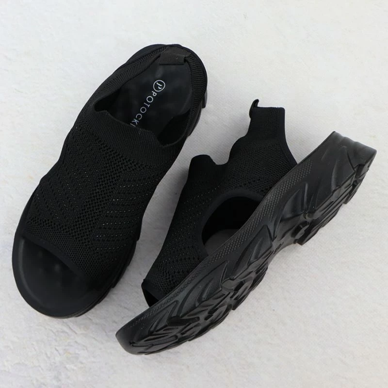 Sandale të mbyllura Potocki TO90302, të zeza femra