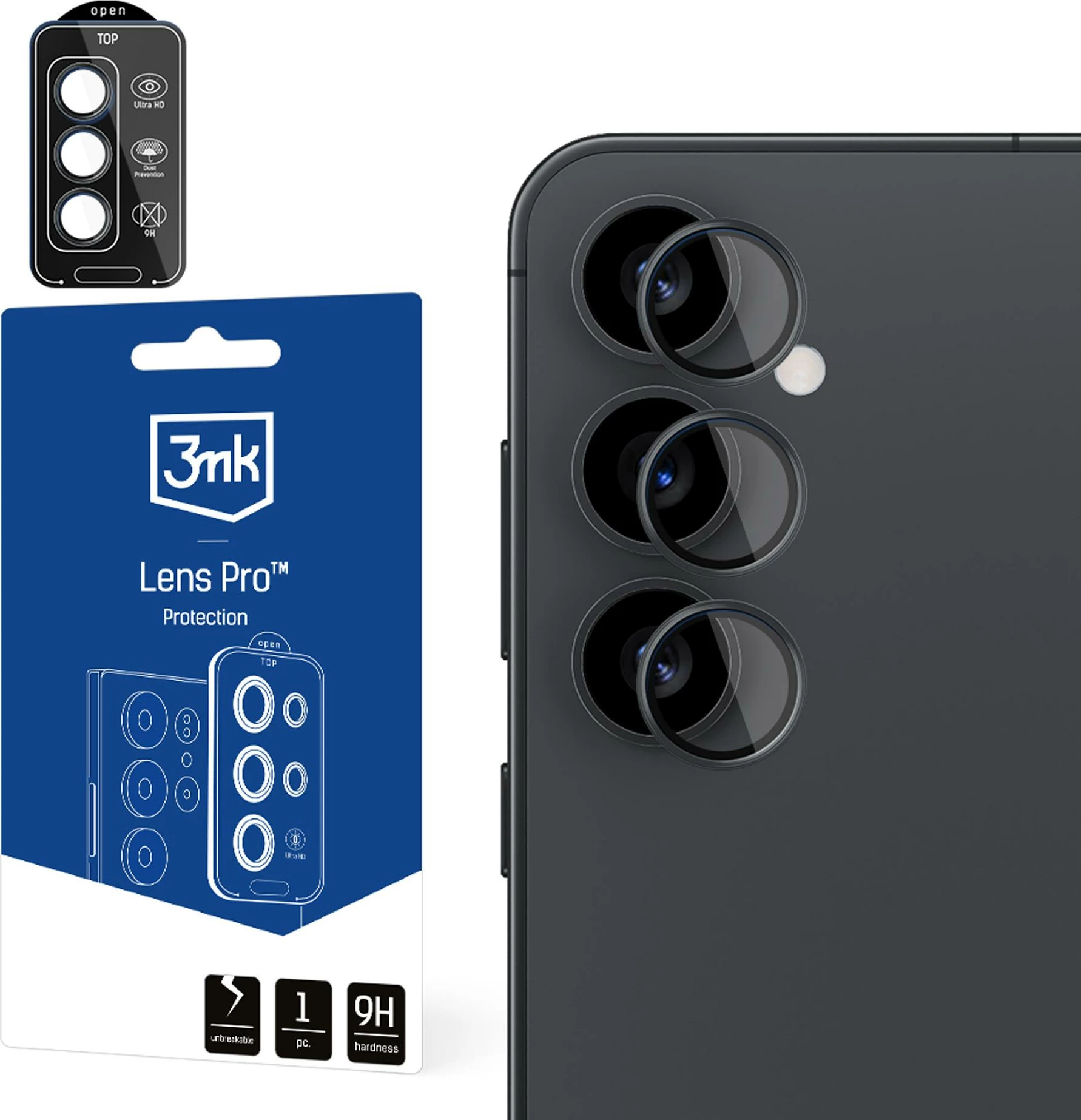 Mbrojtës xhami për kamerë 3mk Protection Lens Pro, për Samsung Galaxy S25+, i zi