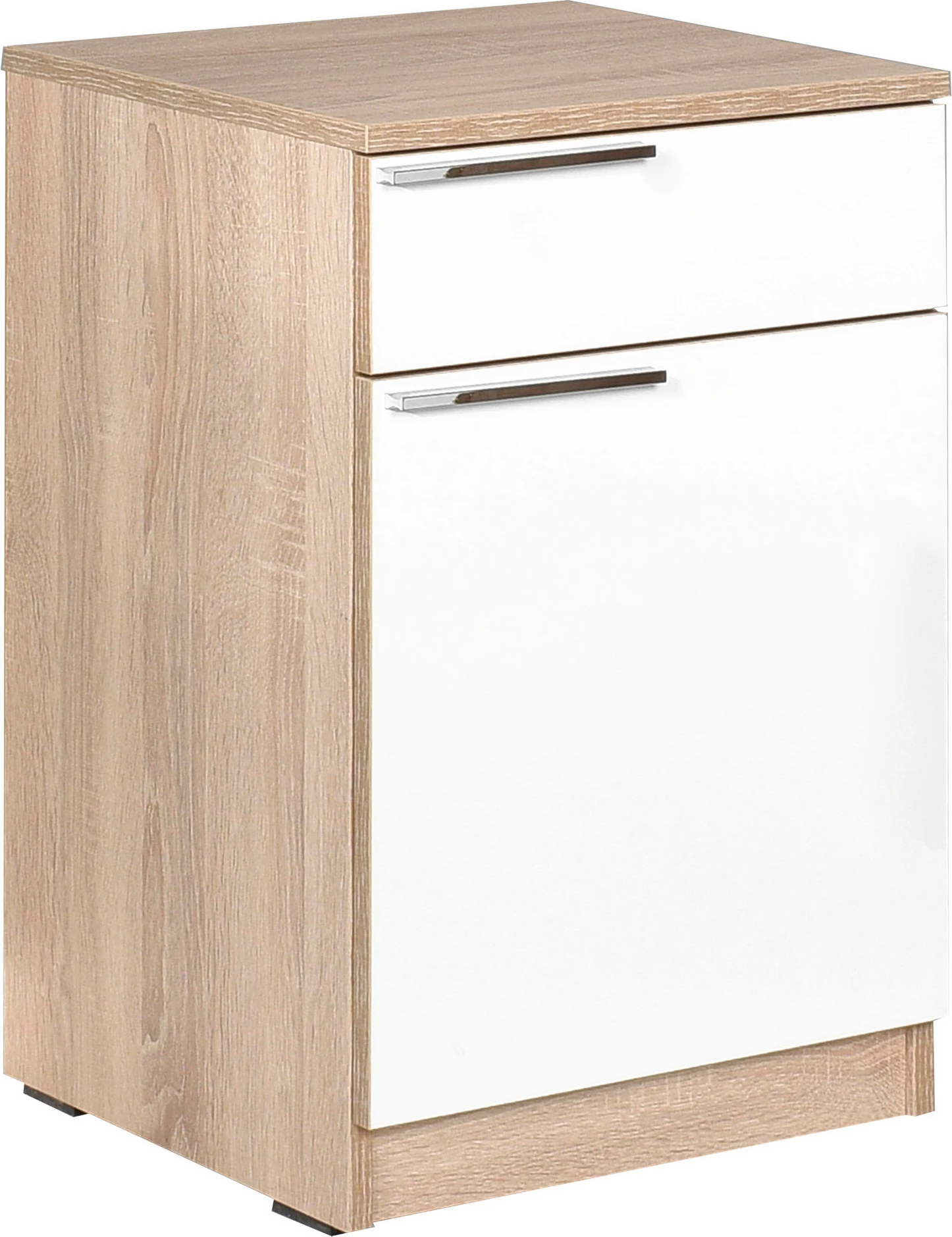 Komodinë Hanah Home, Kmd-711-Sd-1, ngjyrë sonomo dhe e bardhë