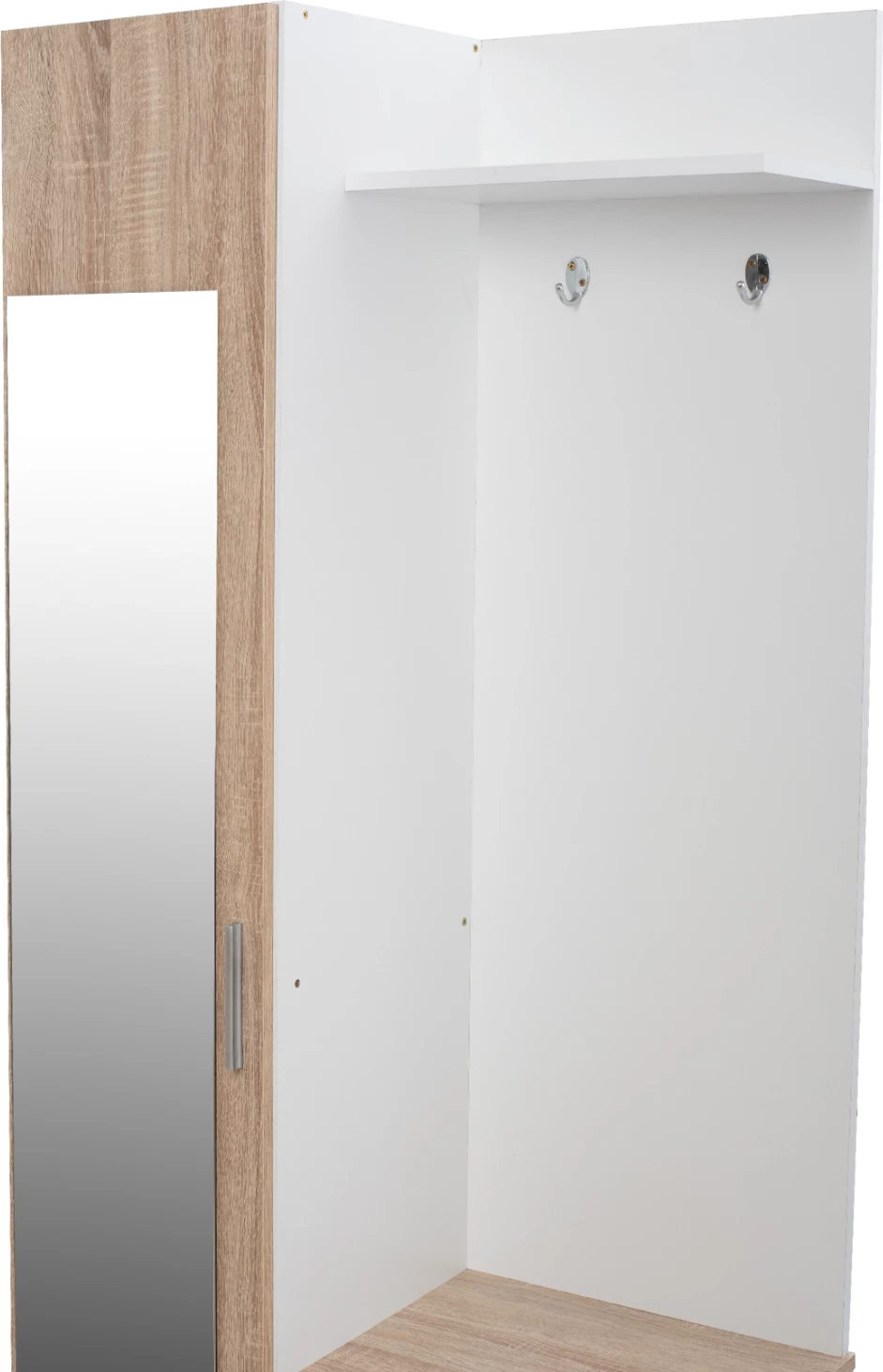 Mobilje për hyrje me pasqyrë Janice FH2264 Sonama Bardhë 70,3x37,1x181,8 cm