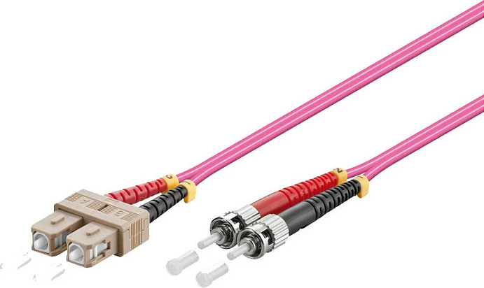 Kabllo optike GoodConnections OM4 0.5m, SC-ST, duplex, multimode, portokalli