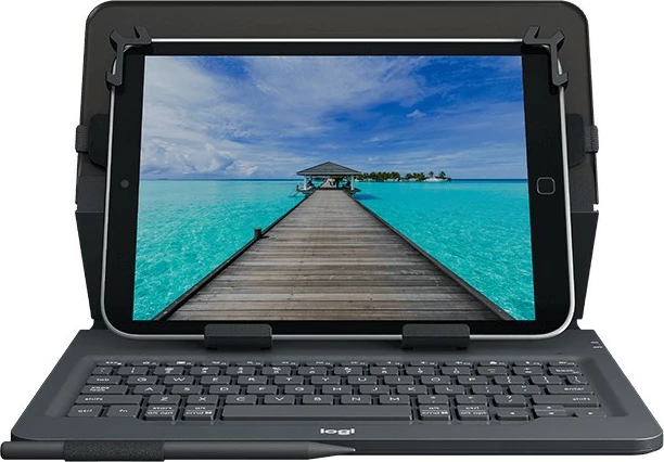 Mbështjellës universal Logitech me tastierë të integruar për tabletë 9-10 inç, QWERTY, italisht, i zi