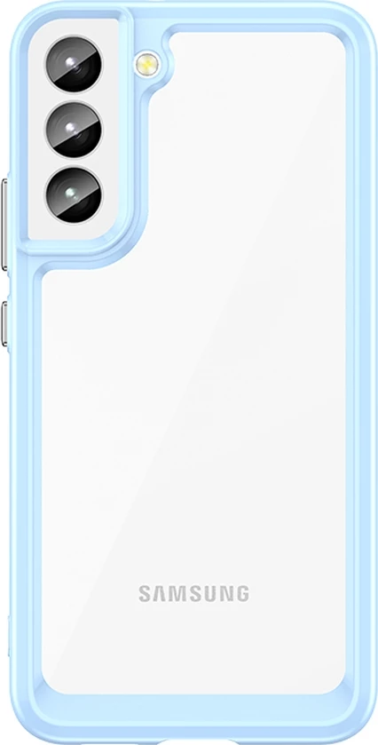 Mbështjellës Hurtel Outer Space Case për Samsung Galaxy S22+, i fortë me kornizë xheli, Blu