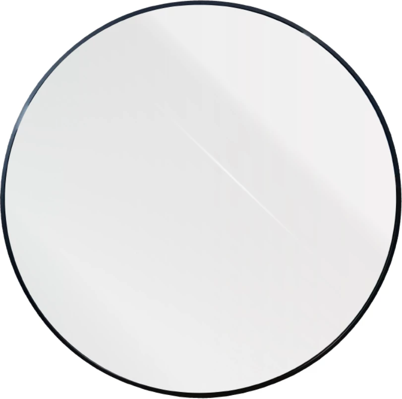 Pasqyrë e rrumbullakët, kornizë alumini, ngjyrë e zezë, 80x80cm