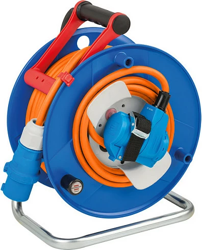 Tambur kablli Brennenstuhl Garant-G CEE 230V/16A, 25m, IP44, blu/portokalli