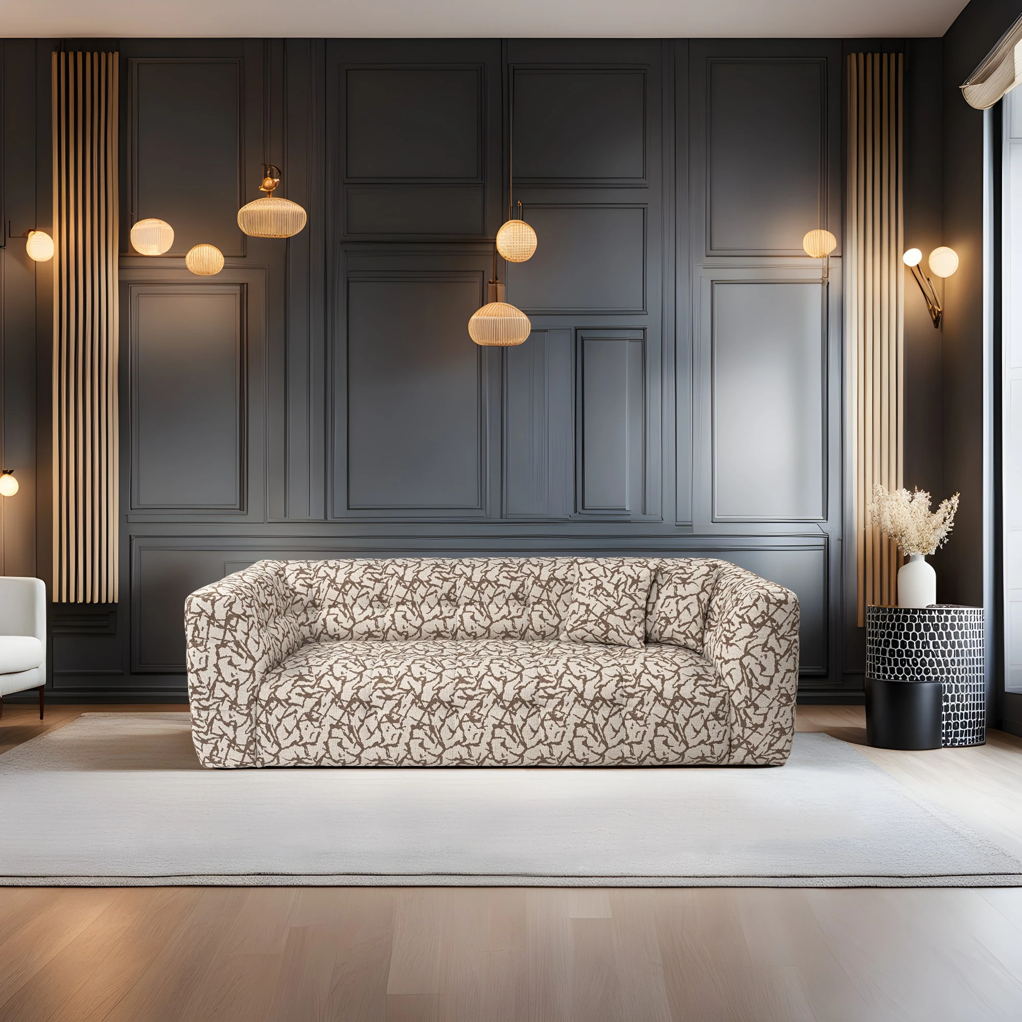 Divan treshe Atelier del Sofa, Cady, ngjyrë tan