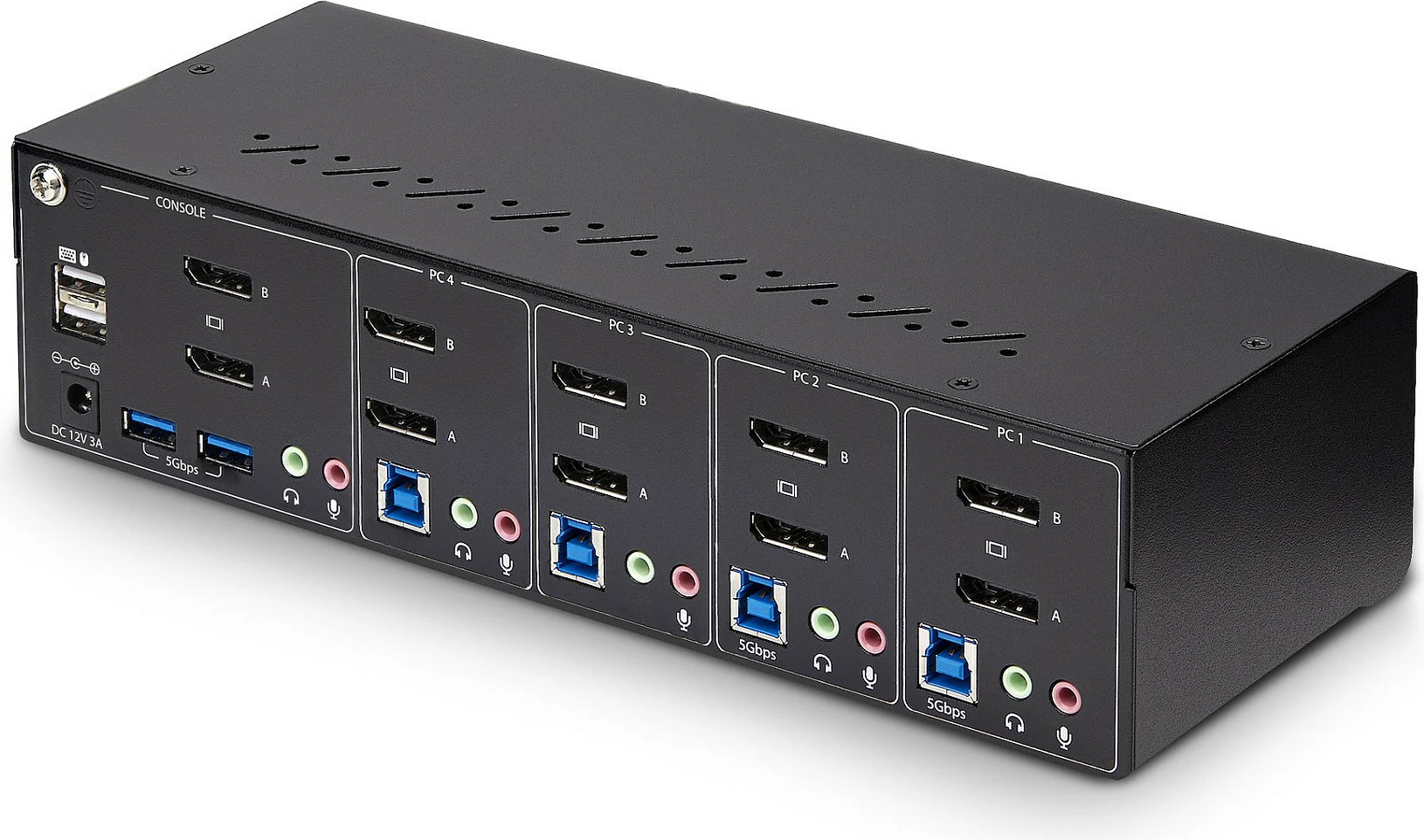 Switch KVM DisplayPort StarTech 4-Port, Dual Monitor, 4K 60Hz, USB 5Gbps, i zi