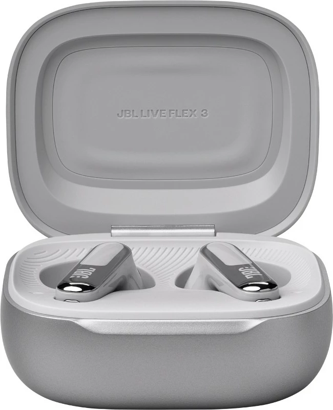 Kufje JBL LIVE FLEX3 wireless, Bluetooth 5.2, me kuti karikimi, silver