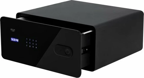 Kasafortë sirtar Adler AD 1044, 17 L, touch panel, kod + fingerprint + çelës emergjent, e zezë, set me 2 çelësa