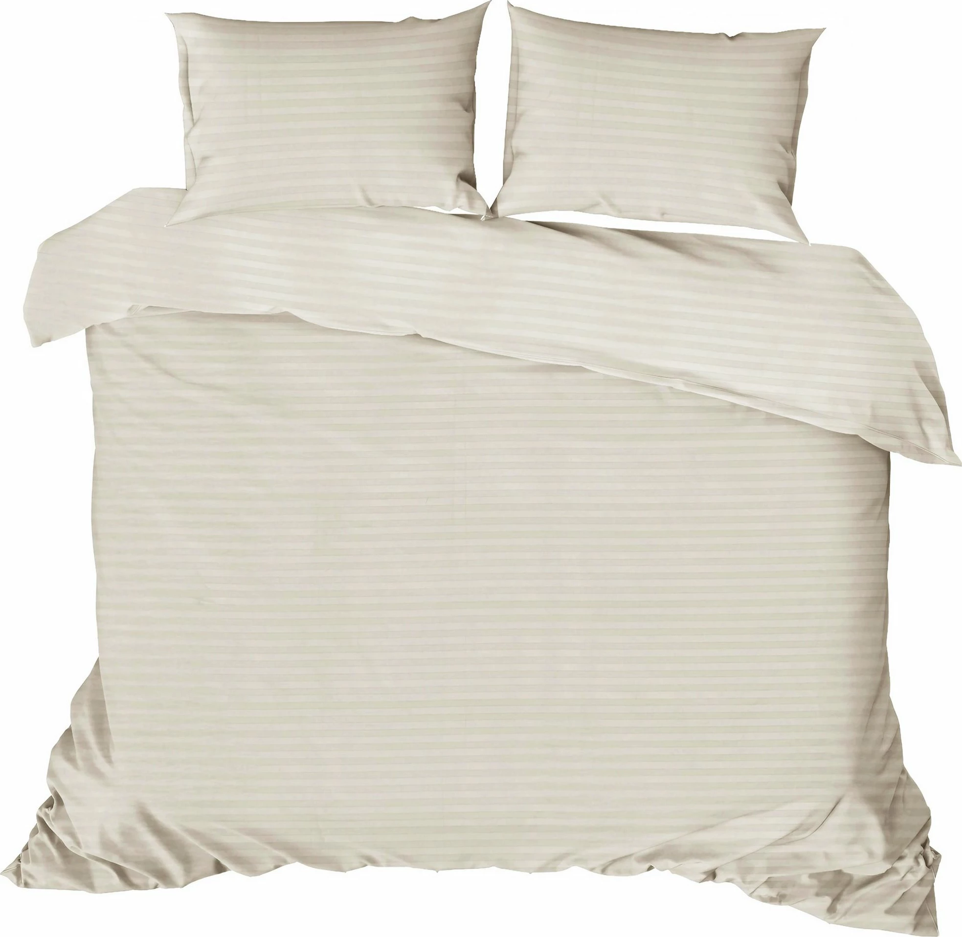 Set mbulesë për jorgan dopio, satin, ngjyrë ecru, L'Essentiel Linge de Maison, me vija