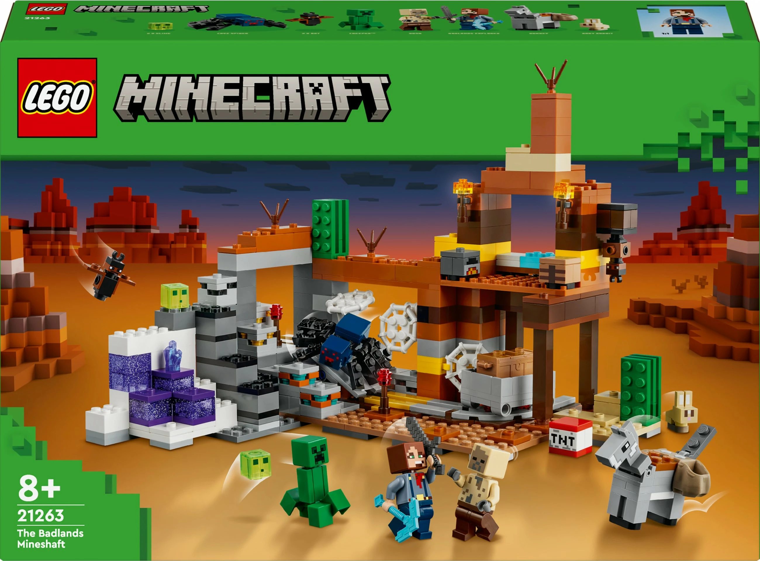 Set ndërtimi LEGO Minecraft 21263 The Badlands Mineshaft, shumëngjyrësh