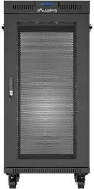 Kabinet rack LANBERG 19" 24U 600x800, qëndruese, dyer të perforuara, panel LCD, e zezë