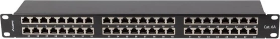 Paneli i Patch-it Lanberg PPSA-1048-B, 19" 1U kat. 6A ekranuar FTP me 48 porta, ngjyrë e zezë
