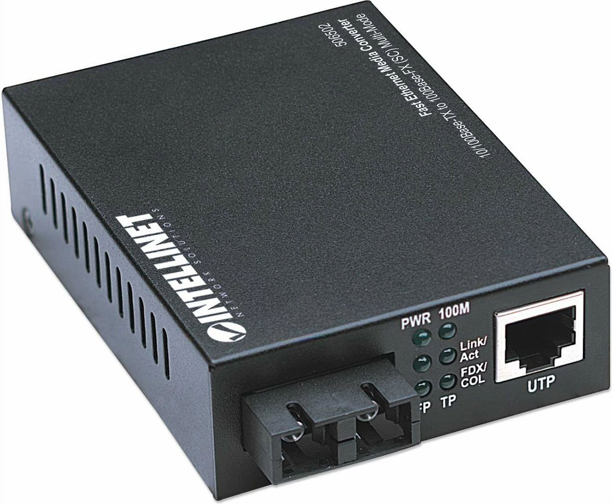 Konvertues media Intellinet Fast Ethernet 10/100Base-TX në 100Base-FX (SC), multi-mode, 100 Mbit/s, 2 km, i zi